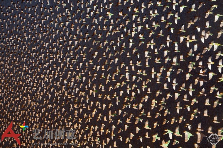 耐候钢在景观中的应用:穿孔耐候钢板制造的观鸟亭 耐候钢在景观中的应用:穿孔耐候钢板制造的观鸟亭