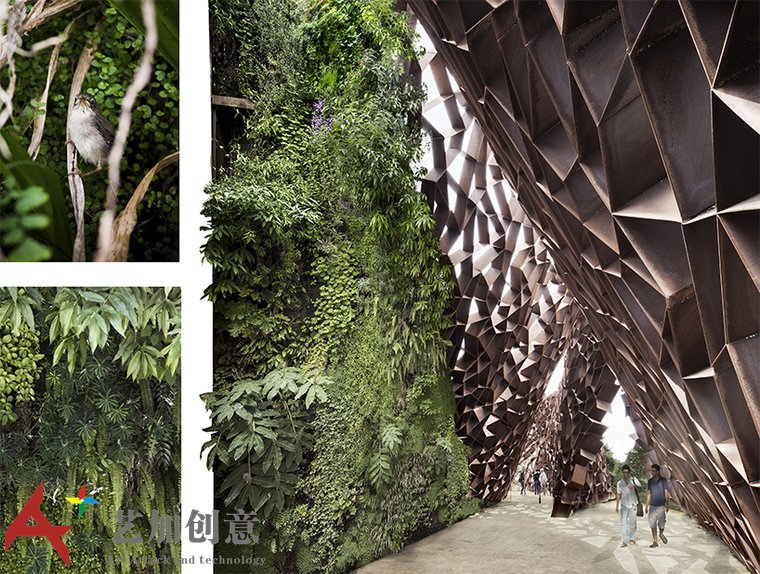 耐候钢在景观中的应用·环绕酒店的不规则耐候钢墙 耐候钢在景观中的应用·环绕酒店的不规则耐候钢墙