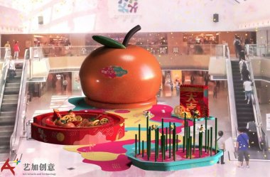 新港城中心 新年美陈 大吉潮玩派对